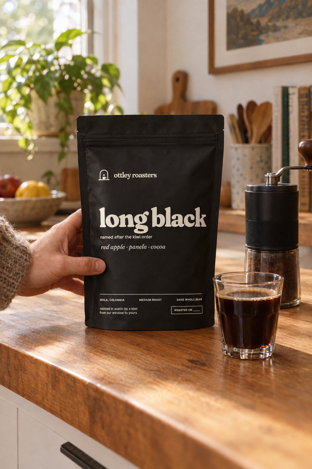 Long Black bag in a home kitchen
