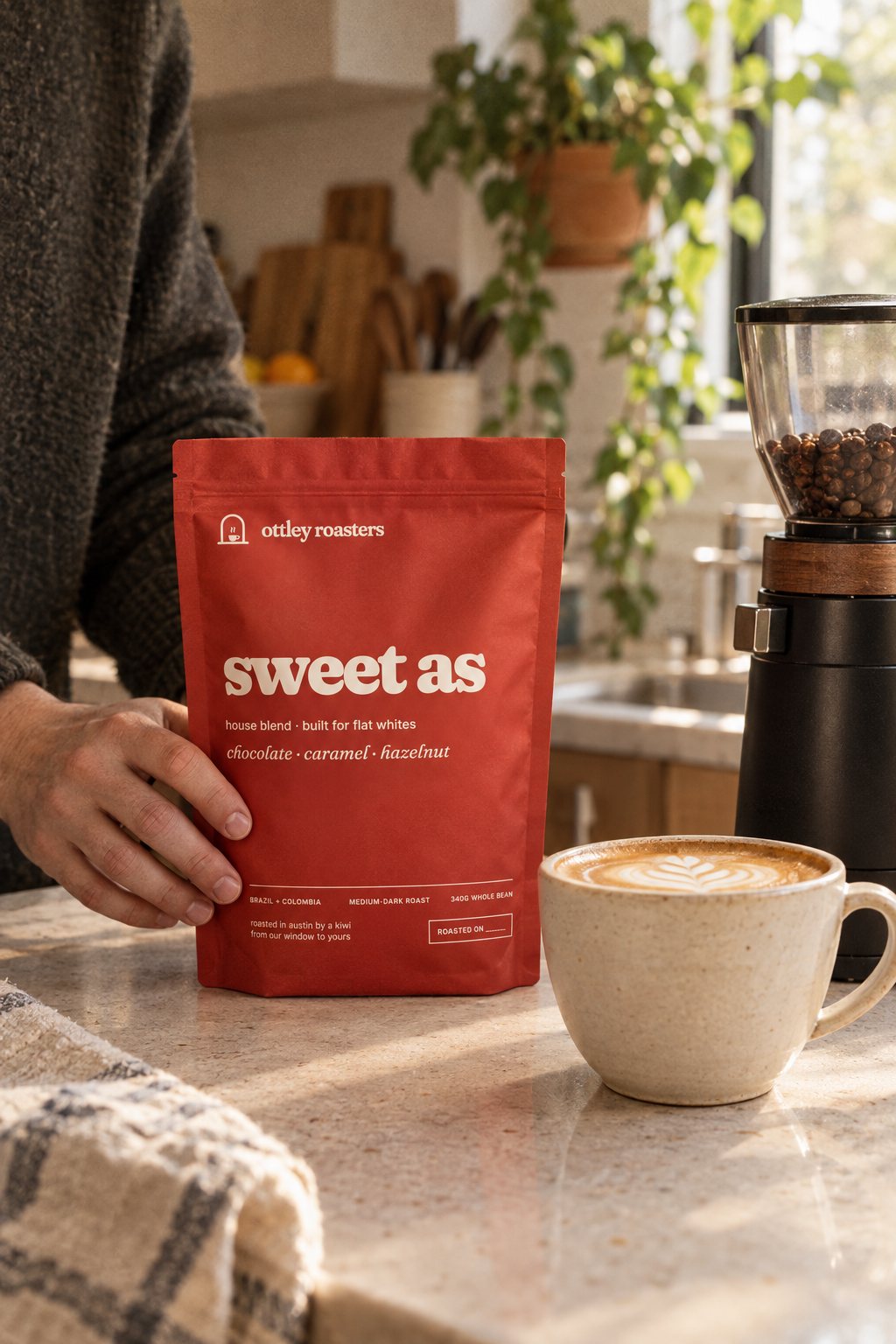 Sweet As bag in a home kitchen