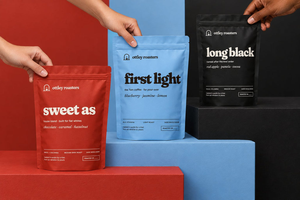 The three bags on steps
